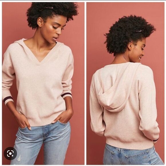 Anthropologie Moth Seward hooded pullover sweater size small preowned - Picture 6 of 6